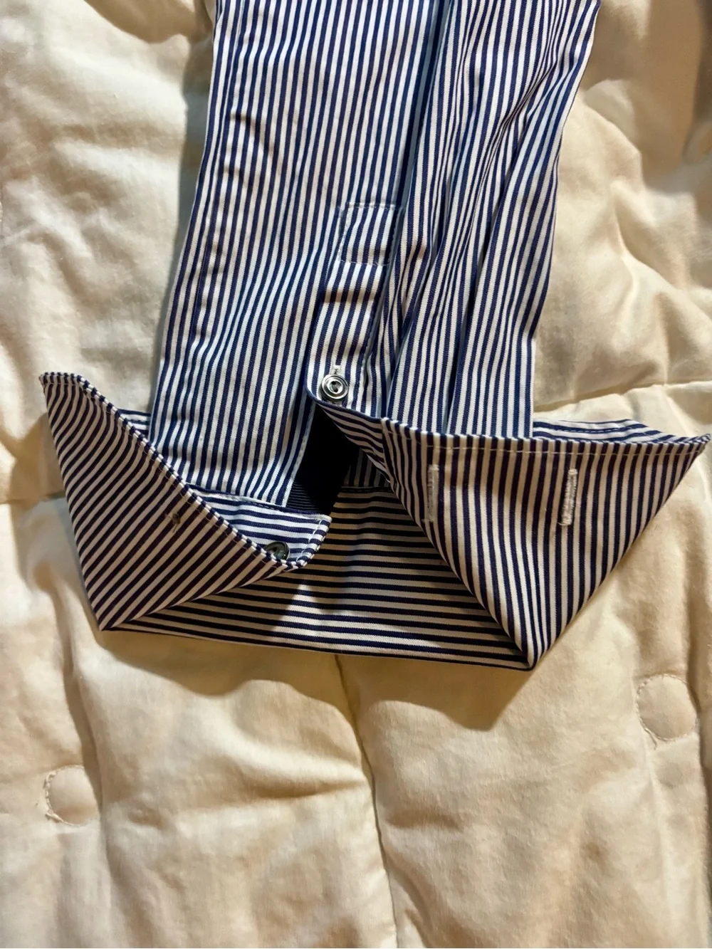 J. Crew Endless Blue White Stripe Button Front Shirt Blouse Size 4
